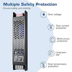 LED Driver 12V 200W 16.6A Slim LED Power Supply, AC