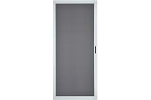 GUARDIAN BUILT K.D. Heavy Duty Aluminum Sliding Patio Screen Door Kit - 2.5" Frame Insect Proof for Patio Backyard Kitchen and Bedroom (White, 48''x80'')
