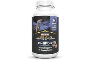 PRO PLAN VETERINARY DIETS Purina Pro Plan Veterinary Supplements FortiFlora Probiotics for Dogs Chewable Tablets for Digestive Gut Health and Diarrhea - 90 ct. Canister