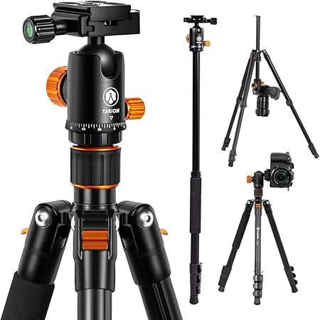 Amazon Tarion Q550三脚 一眼レフ カメラ三脚 軽量 一脚可変式 三脚 自由雲台 ボールヘッド 一眼レフ三脚 レバーロック クイックシュー式 一眼レフカメラ三脚 アルミ製 折り畳み可能 パノラマ撮影 俯瞰撮影 折り畳み可 一眼レフ デジカメなどに適用 三脚 通販