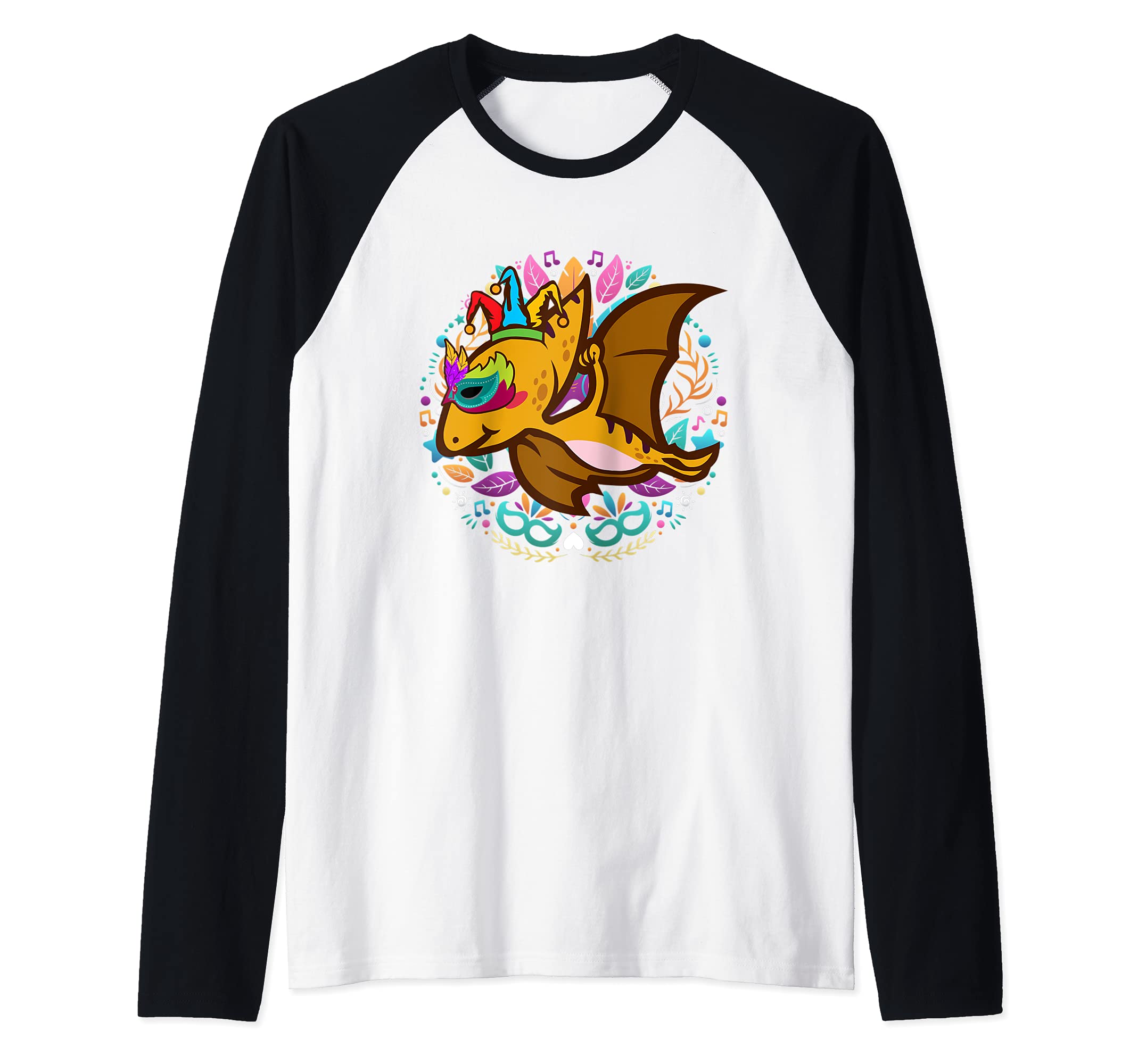 Pterosaur Dinosaur New Orleans Carnival Parade Mardi Gras Raglan Baseball Tee