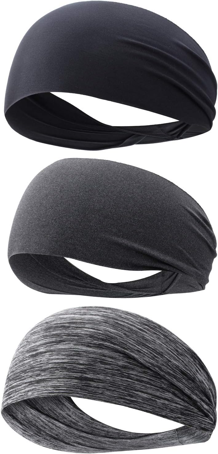 thumbnail image 2 of 4-Pack Unisex Running Sweatbands – Multicolor Sports Headband For Hair, Yoga, Gym 2 of 4