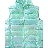 Cutemile Girls Boys Puffer Vest Kids Winter Metallic Sleeveless Jacket 5-12 Years
