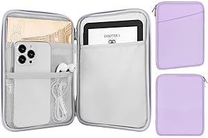 MoKo 6-7" eReader Sleeve Bag for 7" ereader Colorsoft Signature Edition, All-New 6" ereader 11th Gen 2022/10th Gen 2019/8th Gen 2016, 6.8" ereader Paperwhite 11th/10th Gen 2021/2018, Lilac