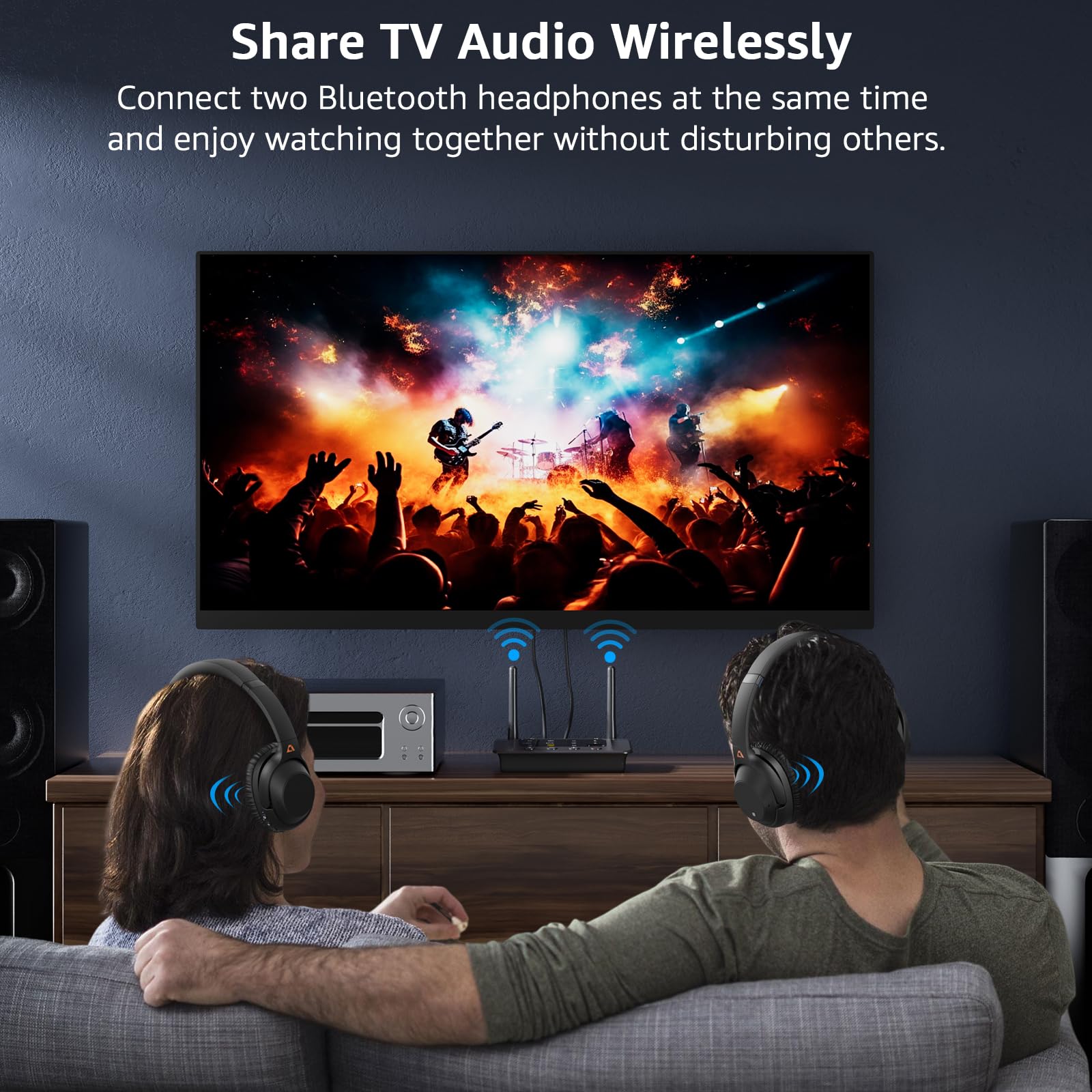 1Mii B03S Bluetooth 5.3 Transmitter Receiver for TV Home Stereo, Wireless Audio Adapters with Audiophile DAC, aptX Adaptive/LL/HD, Dual Link, Optical RCA AUX 3.5mm Inputs/Outputs