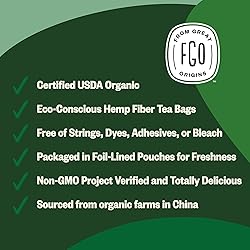 FGO Organic Green Tea, 100 Count Eco-Conscious Tea