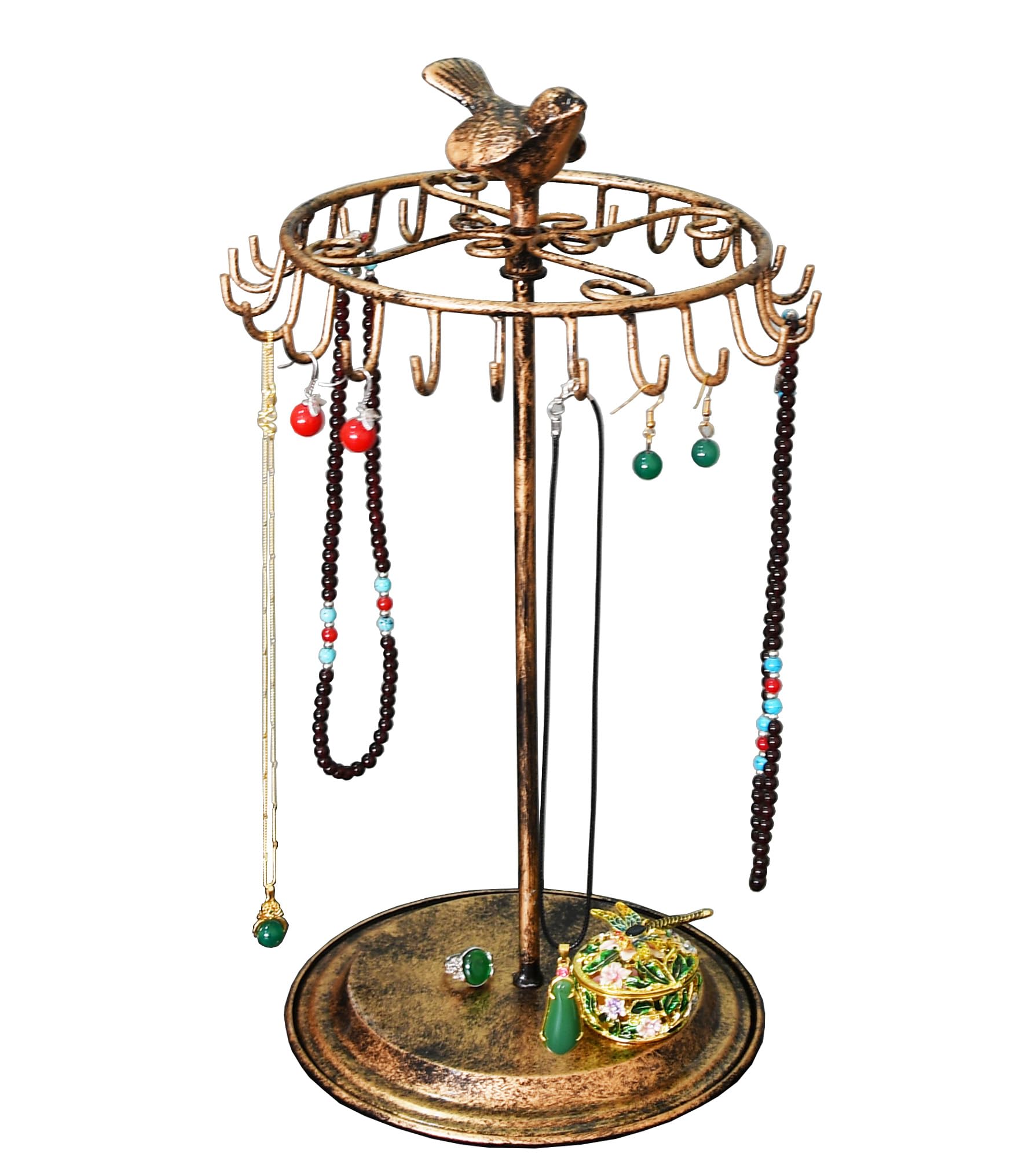 Photo 1 of Bird Rotating Necklace Holder Bracelet Stand/Jewelry Organizer/Jewelry Tree,Bronze