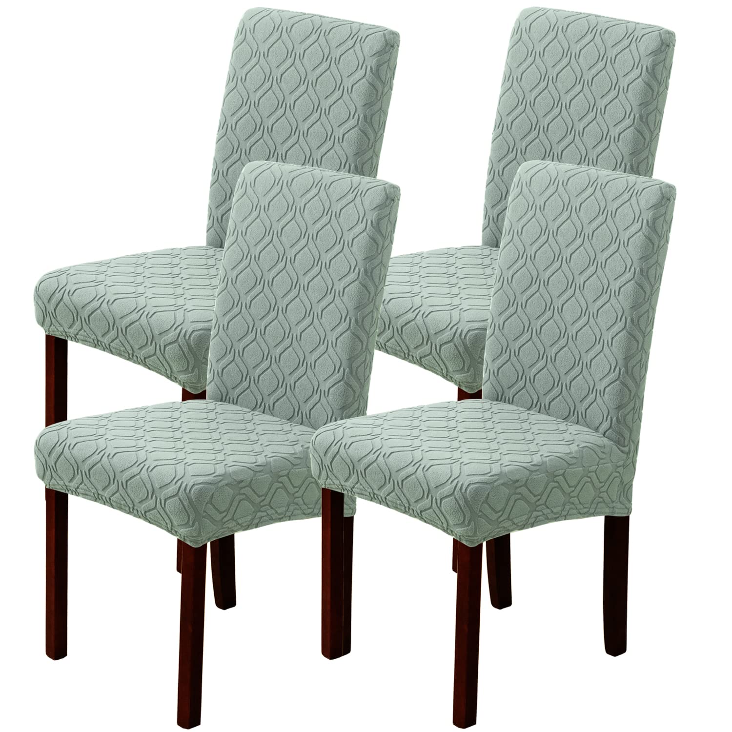 LANSHENG Dining Chair Covers, Stretch Chair Covers for Dining Chairs 4, Removable Washable Dining Chair Seat Slipcovers for Dining Room, Kitchen (Set of 4, Sage Green)