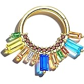 Agrewd Colorful CZ Septum Rings, 16G Indian Septum Jewelry,Dainty Helix Daith Earrings for Women, Surgical Steel Helix Daith Piercing Jewelry