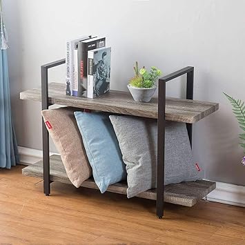 Amazon.com: HSH Furniture 80-Shelf Bookcase, Industrial Wood Display ...