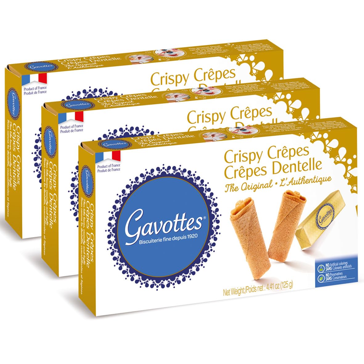 Gavottes Gourmet French Lace Crispy Crepes 3 pack