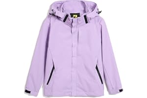Hikevitang Boys Girls Lightweight Raincoat Waterproof Hooded Rain Jacket Windbreaker kids jacket