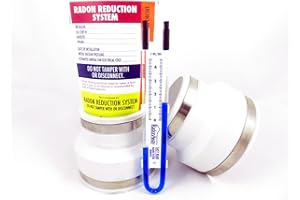 HEALTHY AIR SOLUTIONS Radon Fan Installation Kit (Rubber couplings, manometer and system labels) (3x4, White)