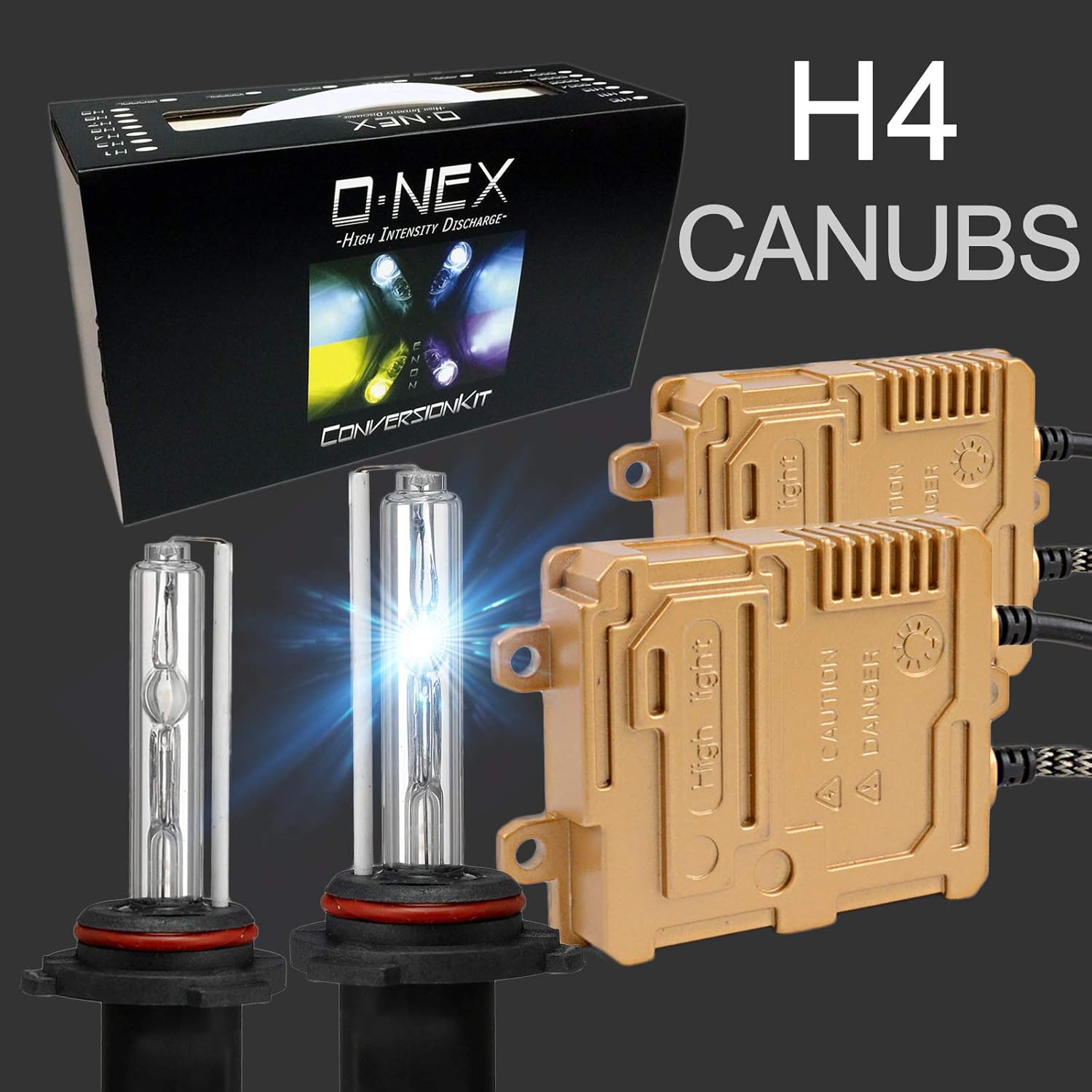 O-NEX H4 9003 Canbus 55W AC Xenon HID Lights Assembly with Slim Digital Ballast 10000K Deep Blue
