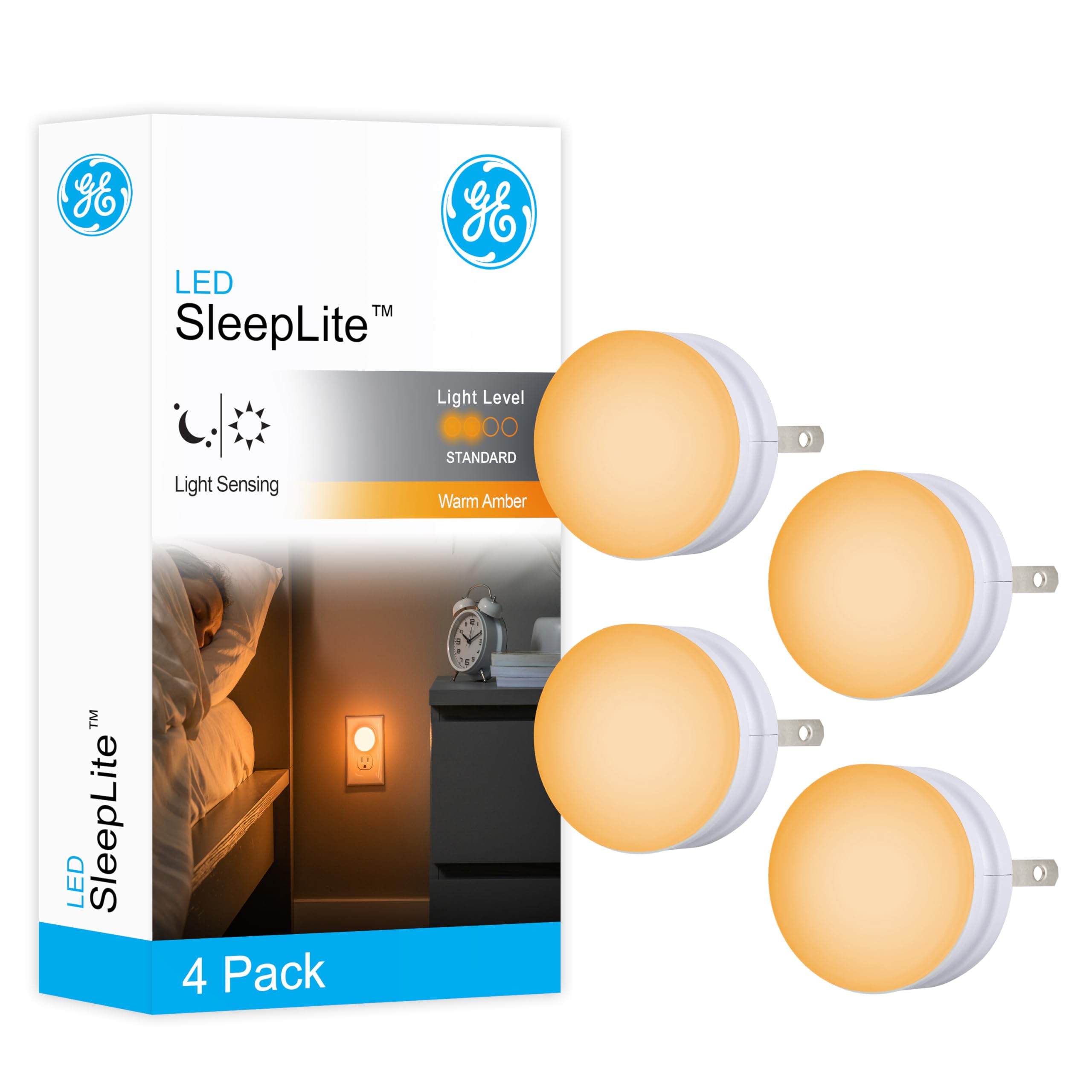 Photo 1 of GE SleepLite LED Night Light, 4 Pack, Dusk-to-Dawn Sensor, Sleep Light, Dim Light, Warm Amber, Compact, Ideal for Bedroom, Nursery, Bathroom, Hallway,45041, 4 CountLPNPMER0219486
LPNPMER0219486
LPNPMER0219486
LPNPMER0219486
