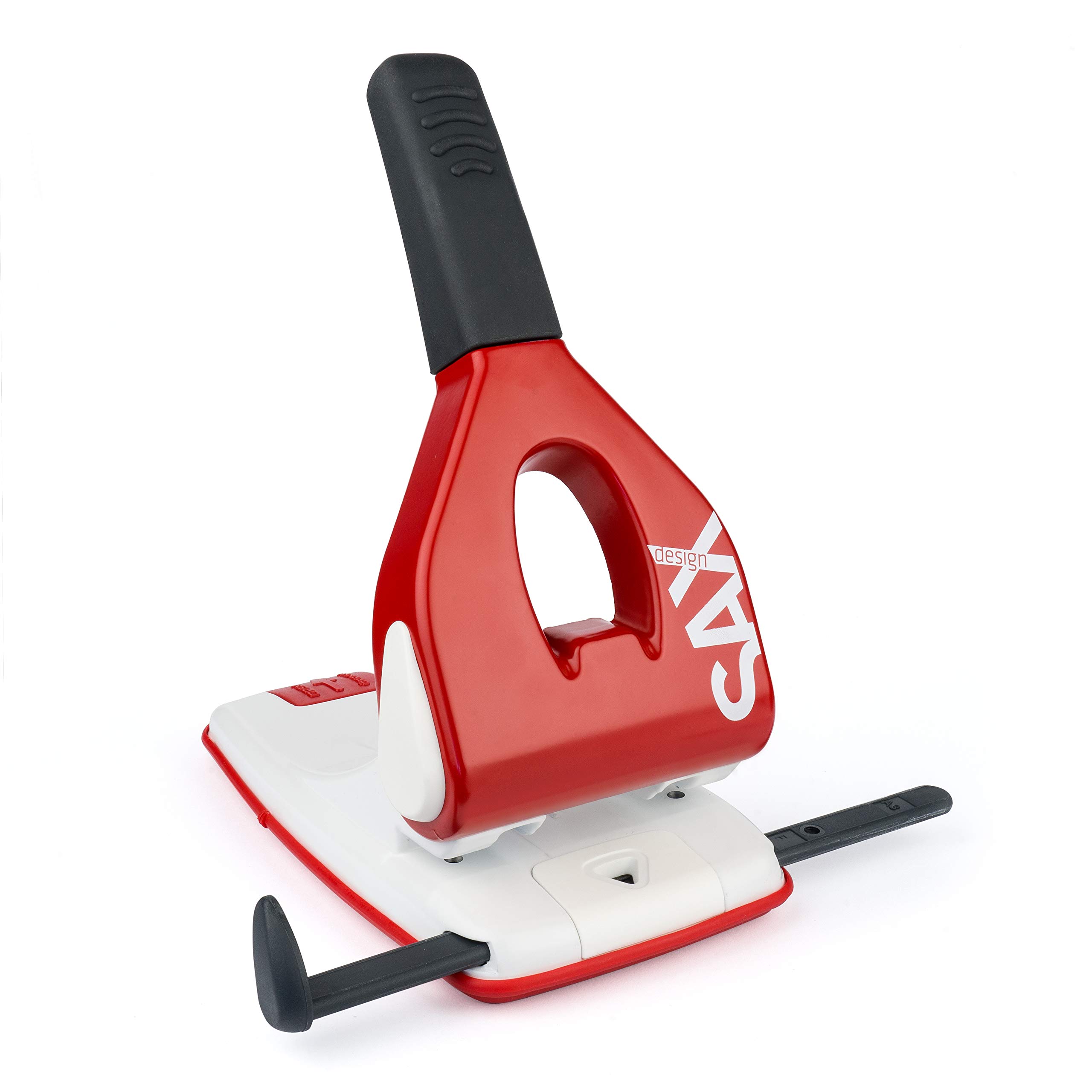 SAX 618 Power Hole Punch 65 Sheets with Stop Rail (Red)