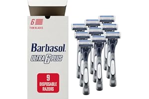 Barbasol Ultra 6 Plus Premium Disposable Razor Value Pack Bundle (3 Packs/9 Total Razors)