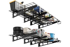 IDEALHOUSE 2x6 ft Garage Storage Shelving, 2-Pack Heavy Duty Wall Mounted Shelves, 800 Lb Capacity Garage Storage Rack Floati