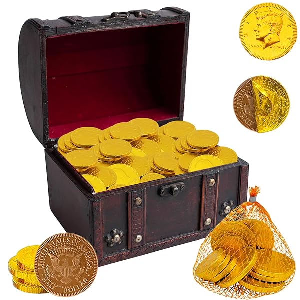 FRUIDLES CHOCOLATE COINS IN MESH BAGS, 10 BELGIAN MILK CHOCOLATE HALF-DOLLAR GOLD COINS PER MESH BAG, TOTAL 4.5OZ MESH BAGS (3 MESH BAGS)