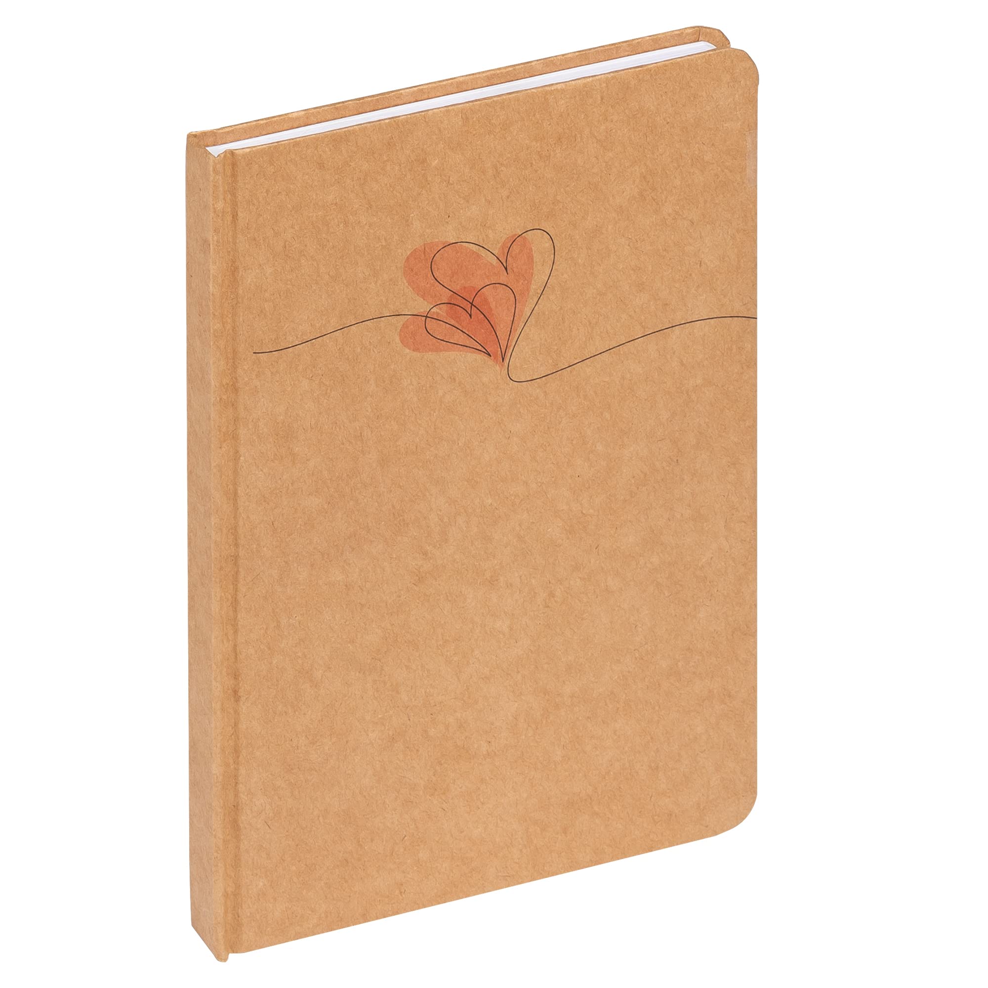 walther design PIMP AND CREATE NB521P-2 Notebook with Red Heart, DIN A5, Brown