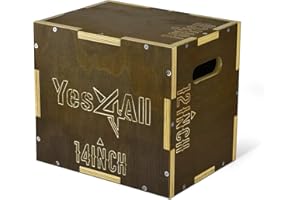 Yes4All 3 in 1 Wood Plyo Box with 4 Different Sizes (16/14/12 – 20/18/16 – 24/20/16 – 30/24/20) – Included: Packaged Screws f