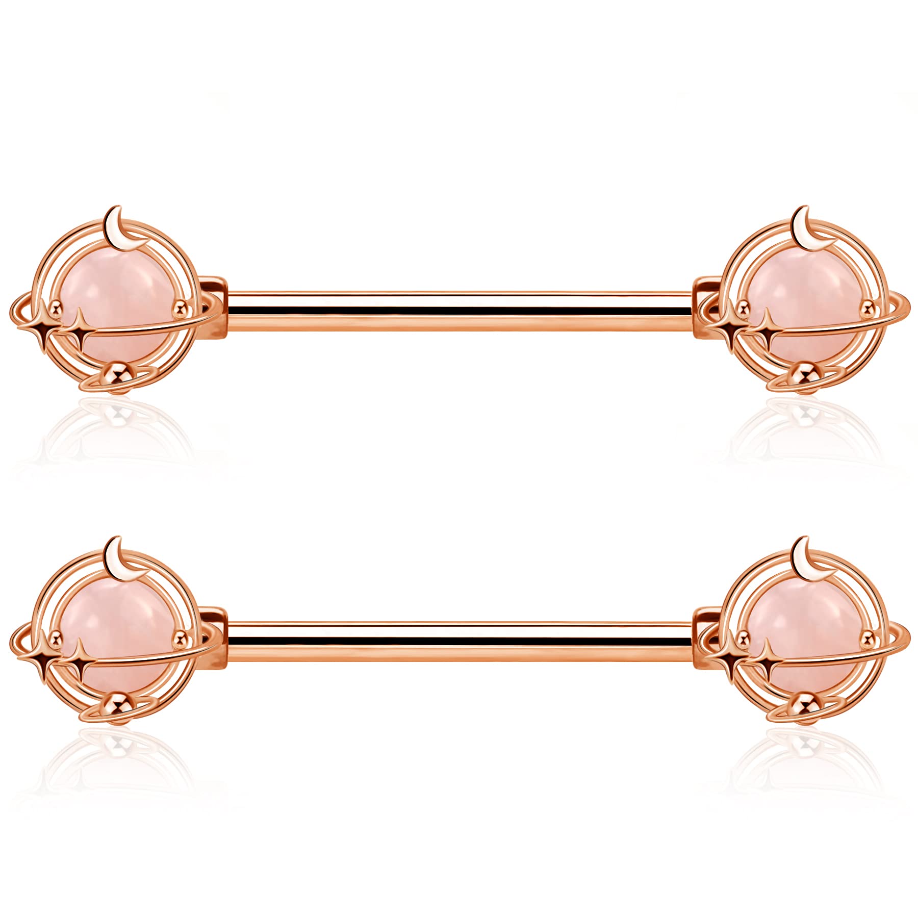 Melighting Nipple Barbell Ring - 14G 316L Stainless Steel Nipple Piercing Barbell Body Jewellery