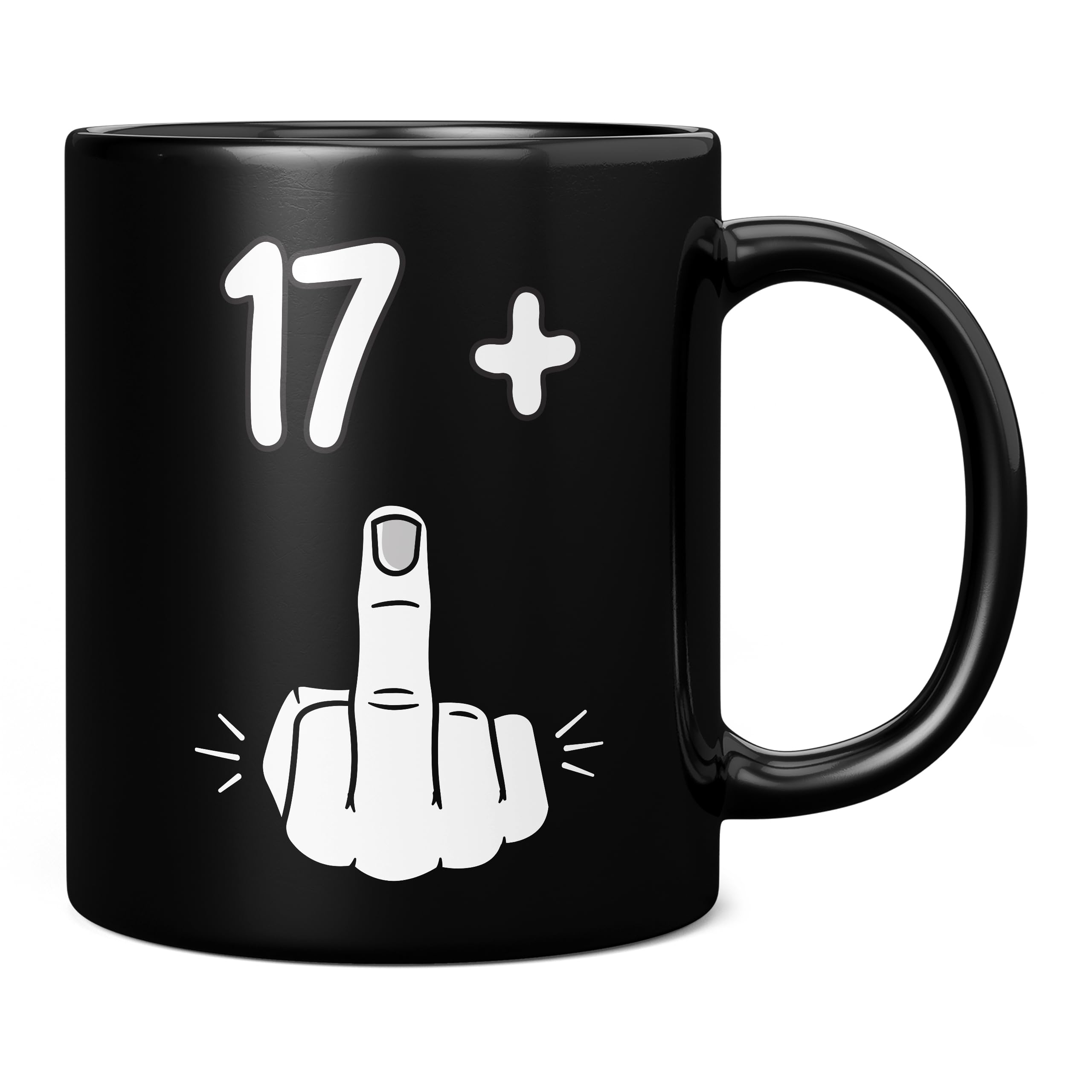 Mug Monster 18th Birthday Mug - Giant Ceramic Coffee Cup, Novelty Gift for 18th Birthdays, 11oz Black
