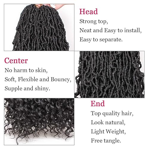 Lickran 18 Inch Goddess Locs Crochet Hair 8 Packs Faux - View #4