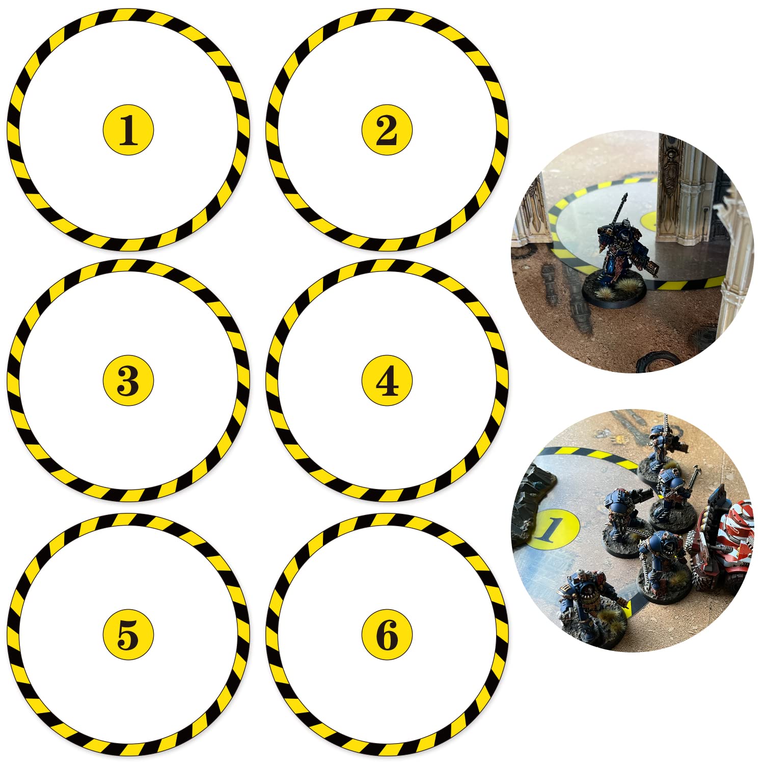 Jucoci Objective Point Markers 6PCS Set Objective Marker Compatible with Wargame, Warhammer 40k(Yellow Version 1) (Miniature Not Included) — image 1