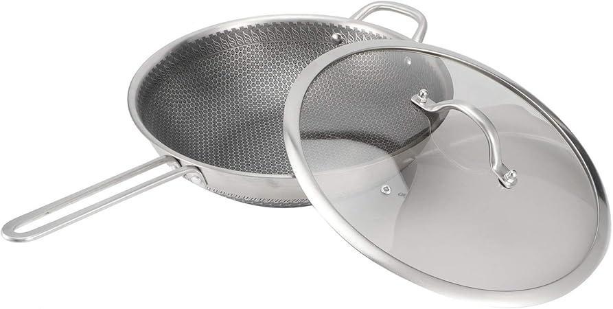 Sartén, acero inoxidable con olla de cocción con tapa, anticorrosión