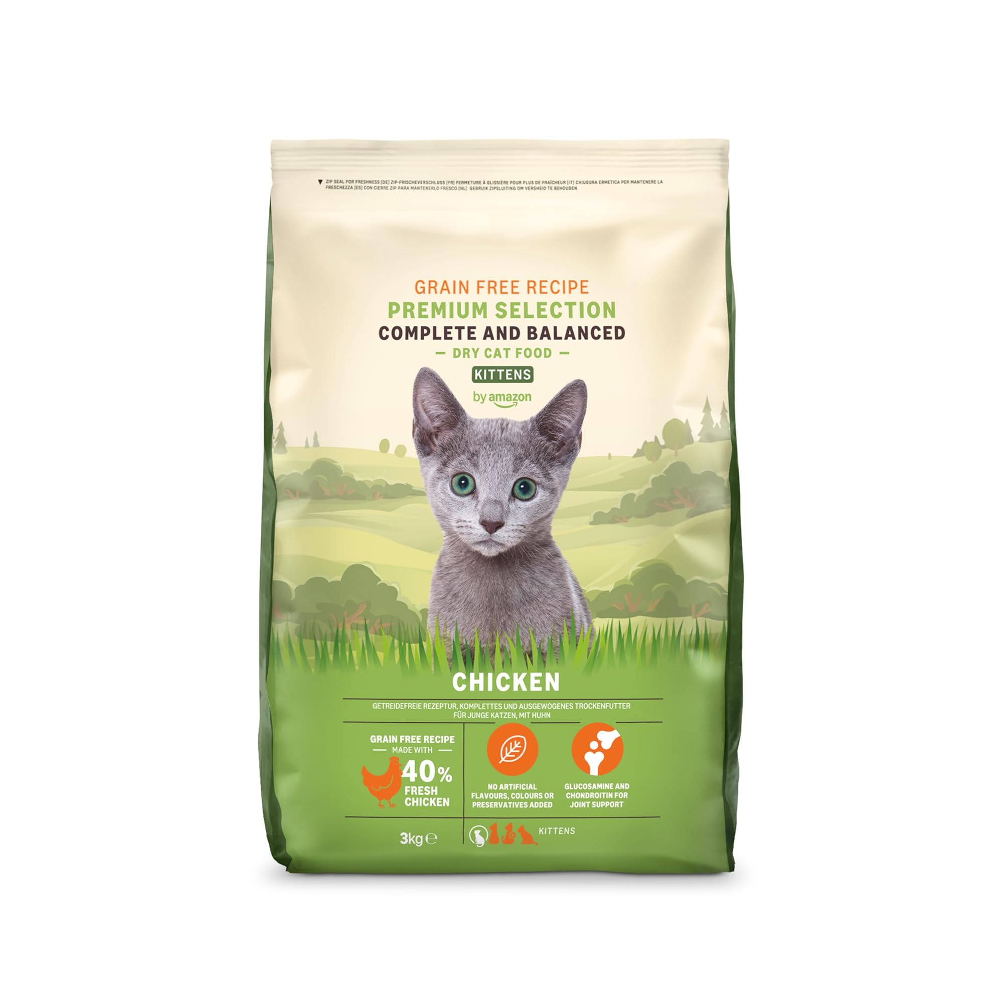 by Amazon Grainfree Recipe Dry Cat Food (Kitten) with Fresh Chicken - 3kg (Previously a Lifelong brand, same product)