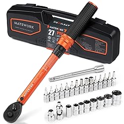 1/4 Inch Drive Click Torque Wrench, 27 PCS Bike