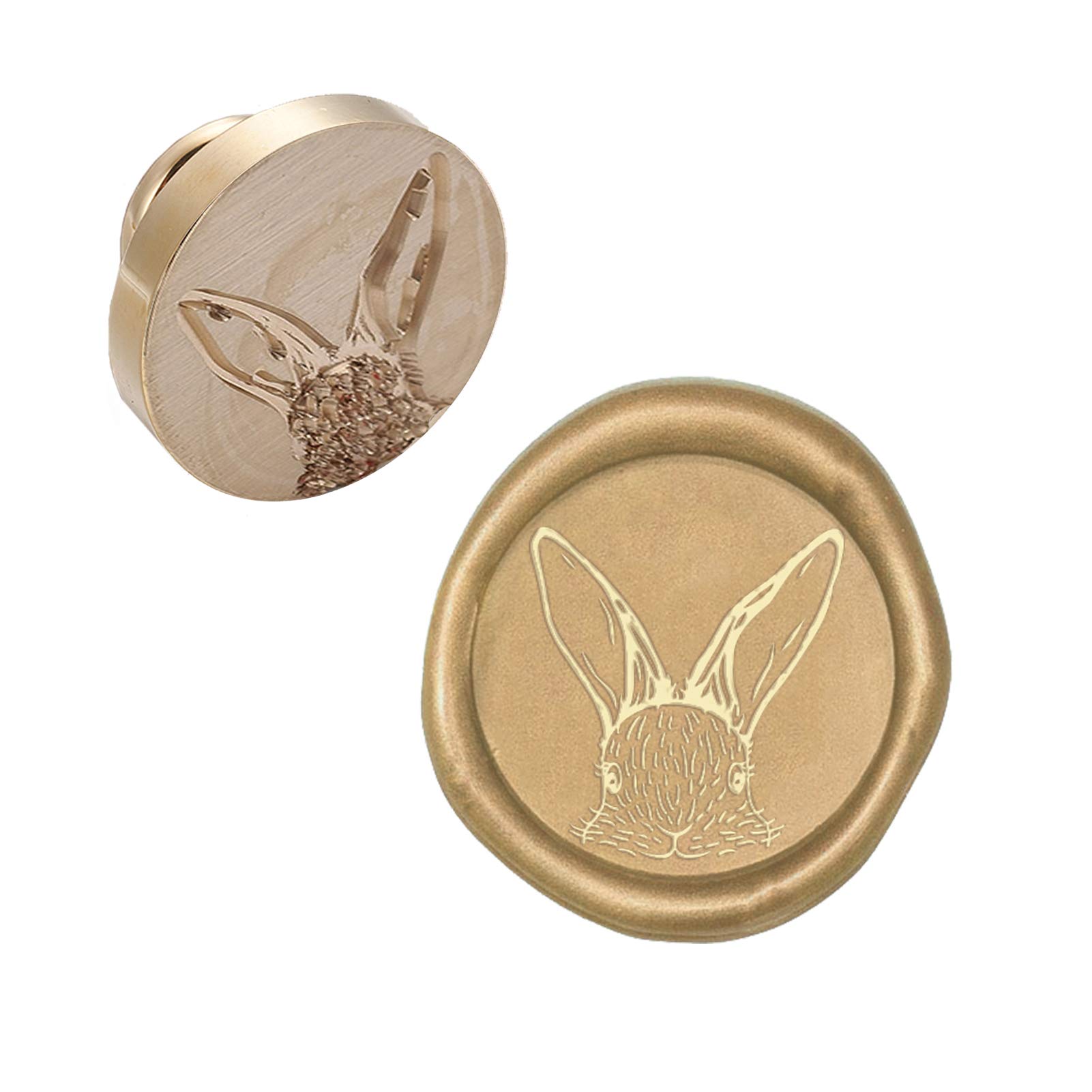 CRASPIRE Wax Seal Stamp Head Rabbit Removable Sealing Brass Stamp Head for Creative Gift Envelopes Invitations Cards Wine Bottle Decoration