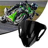 PSLER Motorcycle Windshield Windscreen for ZX6R 2024 2025 2026 Black | ZX6R accessory,double bubble windshield motorcycle windscreen channels airflow to effectively reduce wind noise