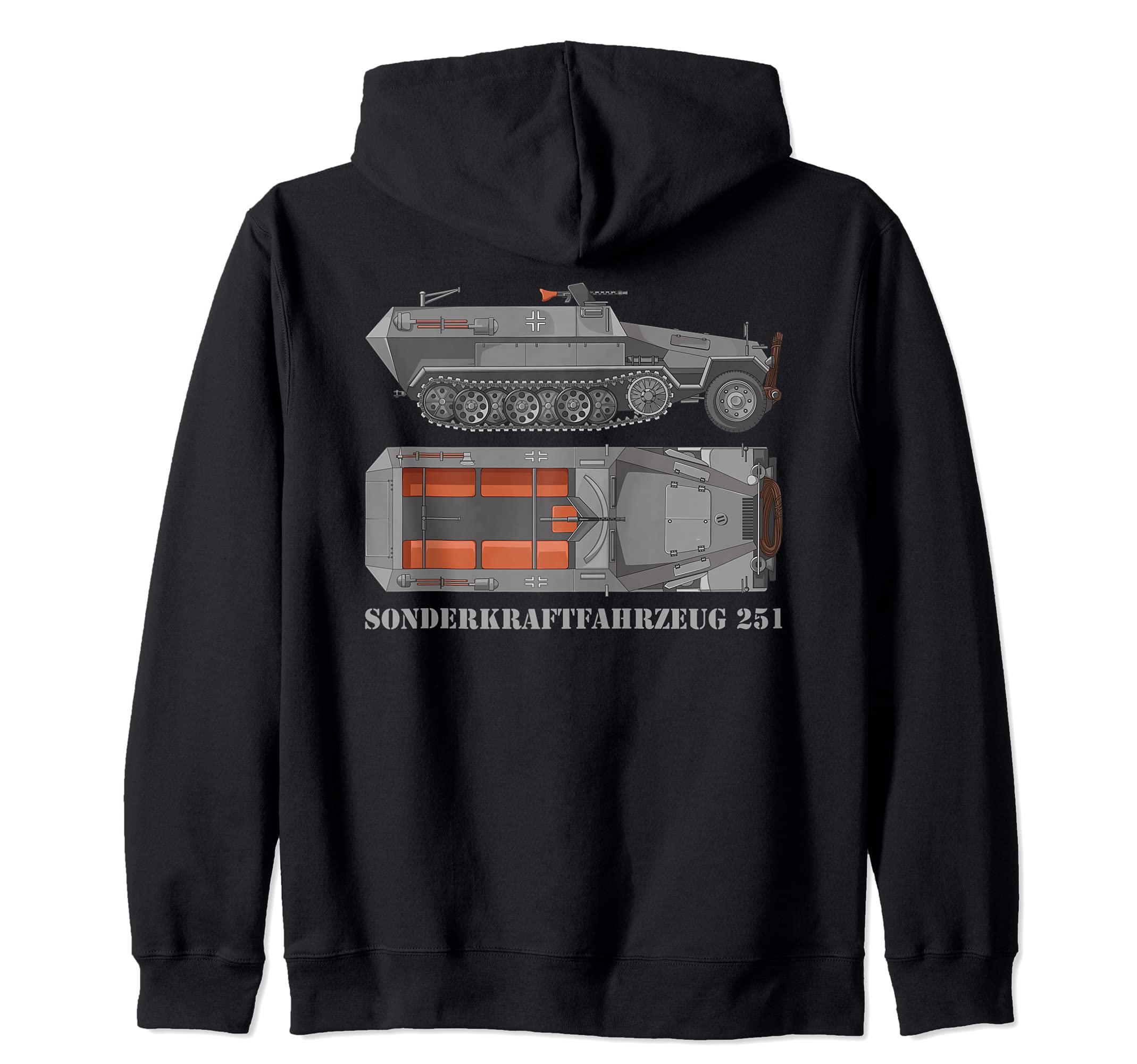 SdKfz 251 German WW2 Half-track APC Hanomags Diagram Zip Hoodie