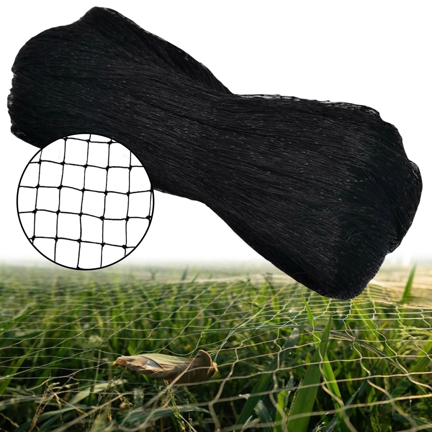 Ricofot Hail Net, 7.5 x 15 m Hail Netting for Garden, Nylon Anti Pigeon Net, Reusable Anti Bird Net, Chicken Netting Suitable for Protecting Trees from Fruit and Vegetables from Birds