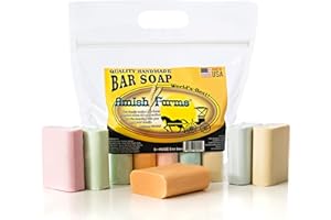 Amish Farms Soap Bar with All Natural Bentonite Clay | Made in USA, Vegan Moisturizing for Sensitive Skin | Women & Mens Face & Body Bath Soap for Shower | Clean Scent | 5 Ounce Each (5 Bars)