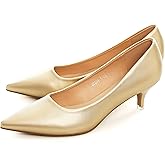 Women's Low Kitten Heel Pumps Classic Fashion Dress Pumps Simple Heeled Shoes for Office Work