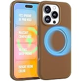FELONY CASE for Apple iPhone 16 Pro Max - MagSafe Phone Case, Liquid Silicone, Neutral Color with Anti-Scratch Microfiber Lining, Non-Slip Grip & 360° Shockproof Protection (Saddle Brown)