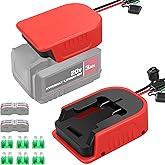 2 Packs Power Wheel Adapter for Bauer 20V Battery Adapter Power Wheels Battery Converter Kit with Fuses & Wire Terminals, 14AWG Wire, Power Connector for DIY Rc Car Toys, Robotics and Rc Truck