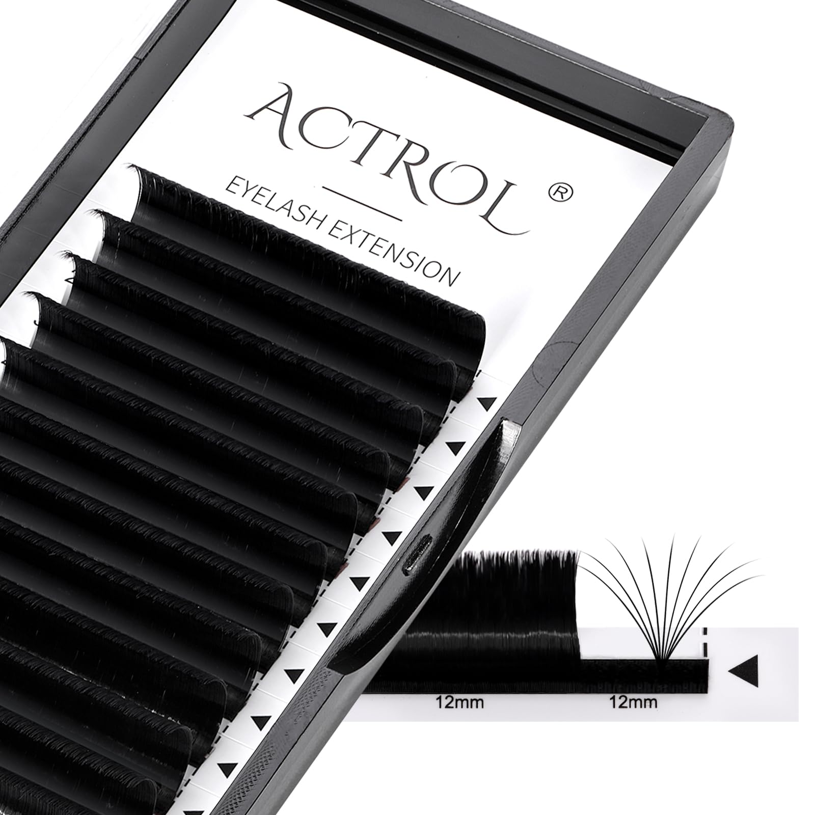 ACTROL Easy Fan Lashes 0.05 C Curl 14mm Eyelash Extensions Tray, Self Fanning Volume Lashes, Faux Mink, Professional Salon Use