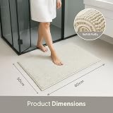 KEPLIN Non-Slip Microfibre Bath & Toilet Mat 50x80cm White view 3