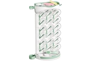 Momcozy DIY Larger Bottle Drying Rack for 18 Bottles, Space Saving Countertop Vertical Rack with Brushes Holder, Detachable Travel Bottle Rack for Baby Accessories & Pump Parts