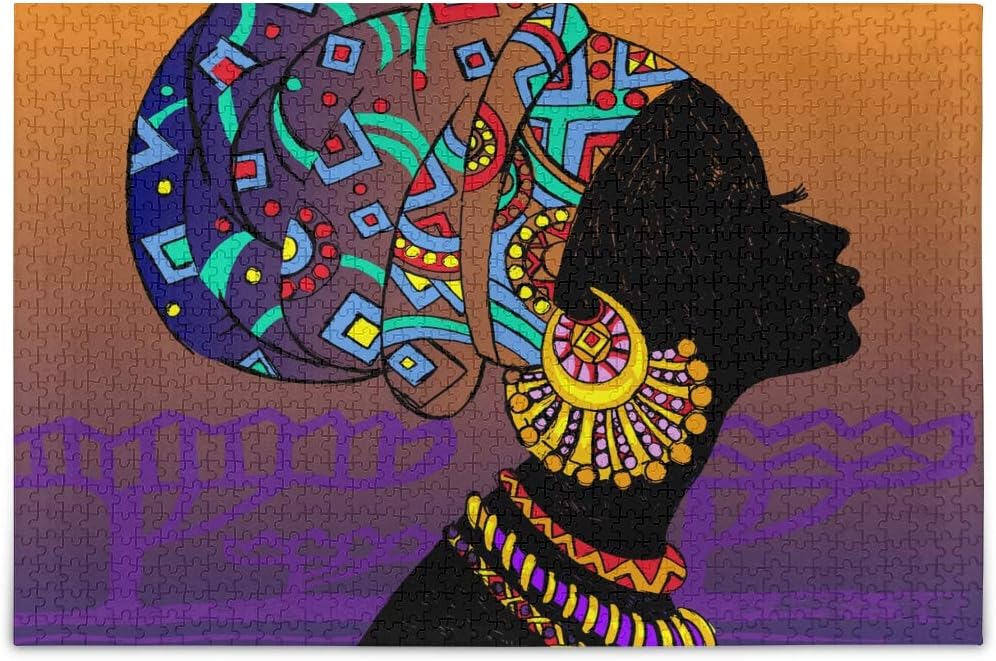 Aflyko Puzzles African American Woman Jigsaw Puzzle for Adult Kids Family Friend