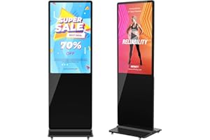 JIYANG 32 Inch Indoor Digital Signage Ultra HD Advertising Display Kiosk with Android OS Support Customizable Content and HDMI Input Commercial Totem Perfect for Retail Stores, Offices,and Restaurants
