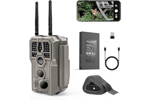 GardePro E8 2.0 Pro Trail Camera WiFi 64MP 4K Game Camera with 7800mAh Battery, Dual Antennas, No Glow Night Vision, App Control, Motion Activated, Waterproof Game Camera for Wildlife or Property