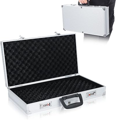 Trintion Aluminium Tool Box Flight Case with Password Lockable Storage