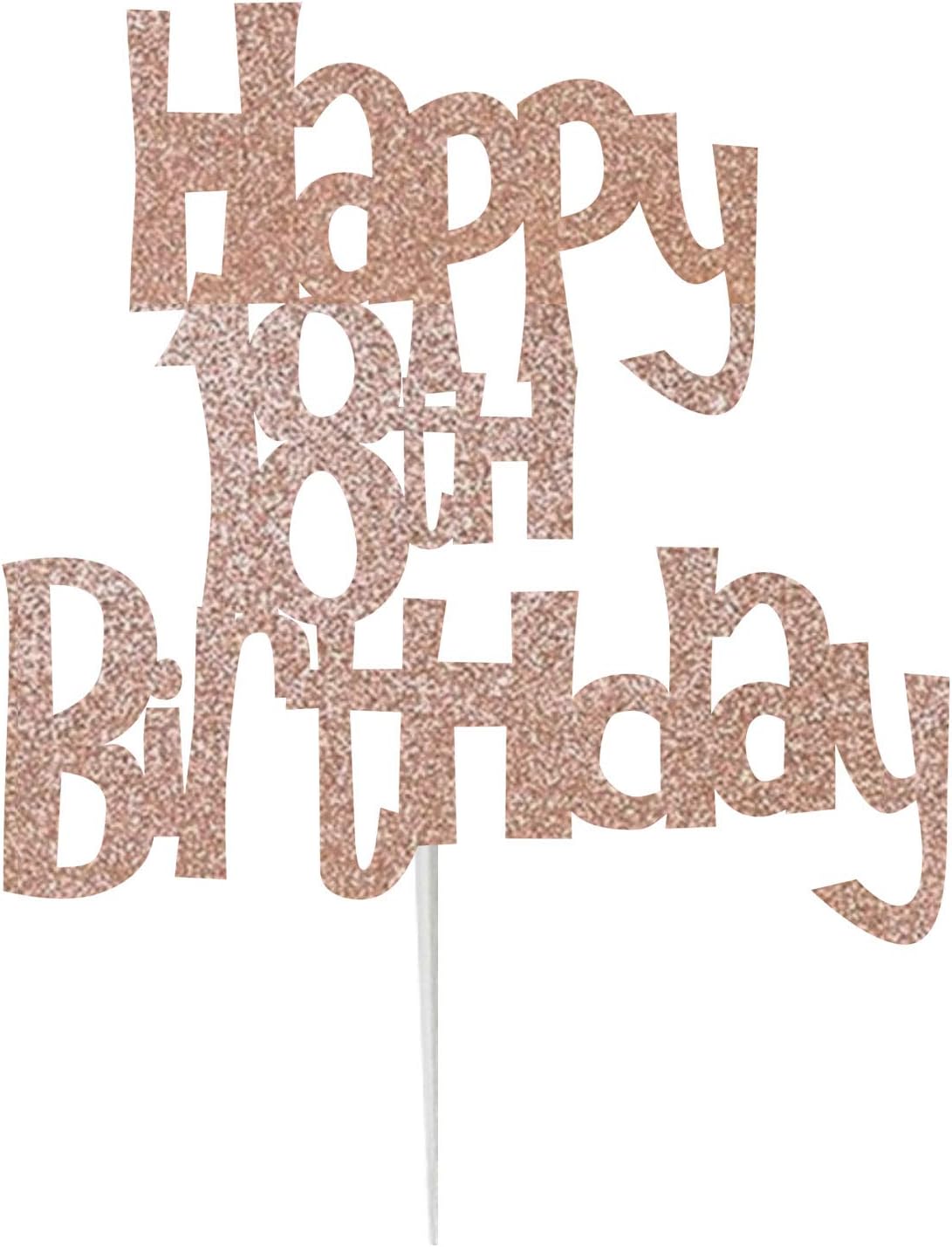 LissieLou Happy 18th Birthday Cake Topper Decoration in Fun Style (Made in UK) - Rose Gold