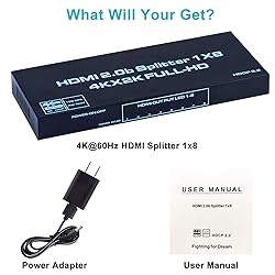 HDMI Splitter 1x8, 4K HDMI Splitter 1 in 8 Out