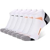 COOVAN Mens Ankle Athletic Socks Low Cut Cushioned Breathable Running Sports Socks 6 Pack